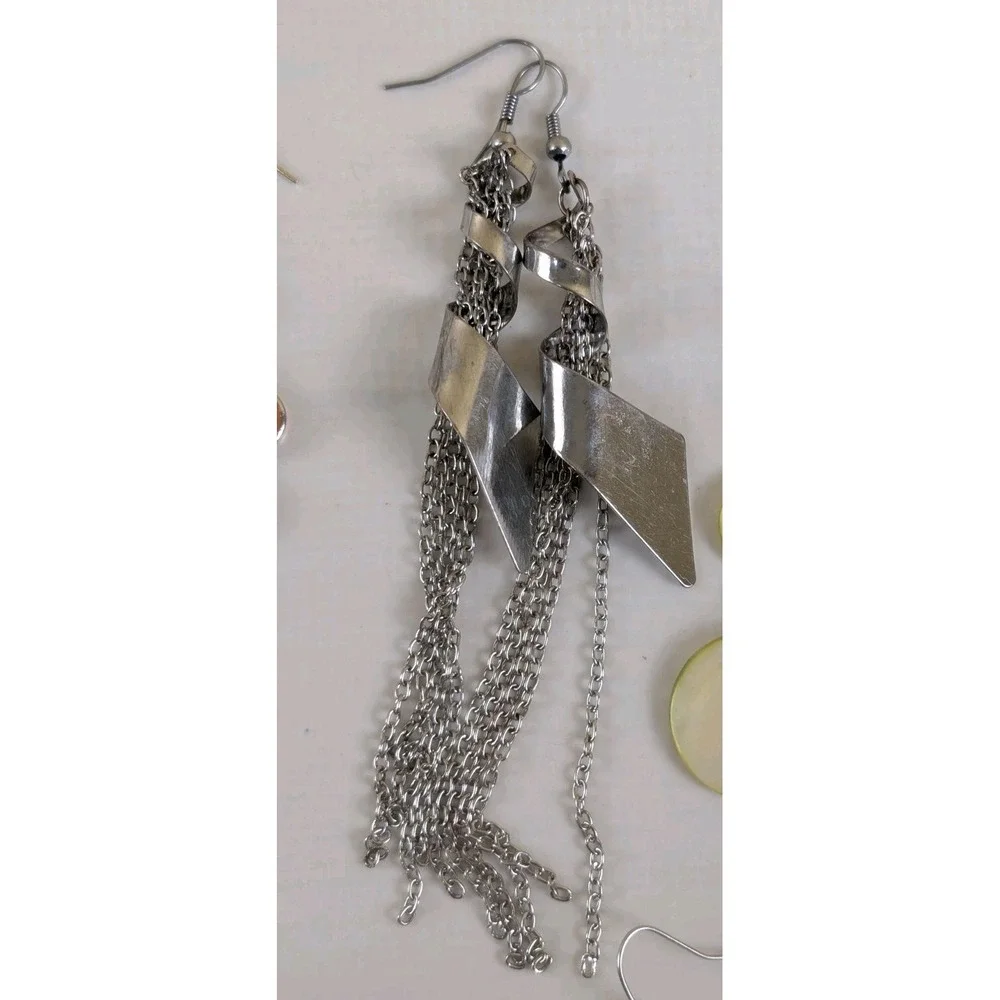 Boho‎ Statement Earrings Lot 5 Pairs Chandelier Hoop Shell Dangle Mixed Styles